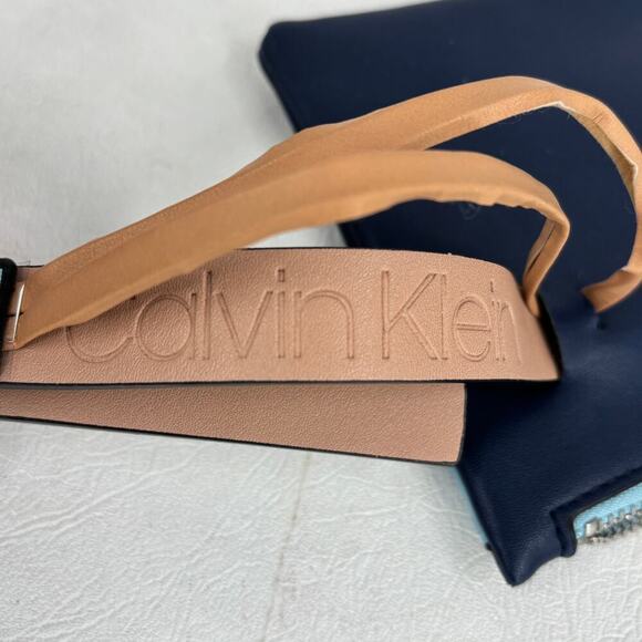 Calvin Klein Belt with Fanny Pack Bag Zip Pouch Blue Adjustable Size S - Picture 8 of 9